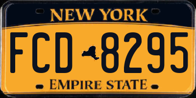 NY license plate FCD8295