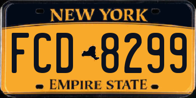 NY license plate FCD8299