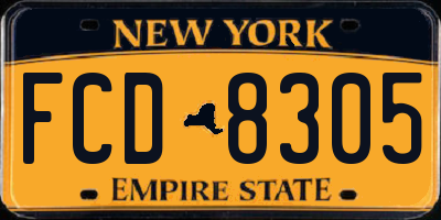 NY license plate FCD8305