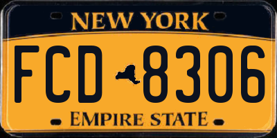 NY license plate FCD8306