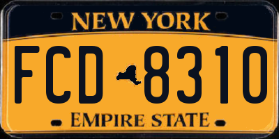 NY license plate FCD8310