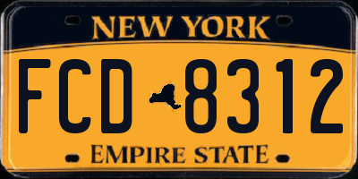 NY license plate FCD8312