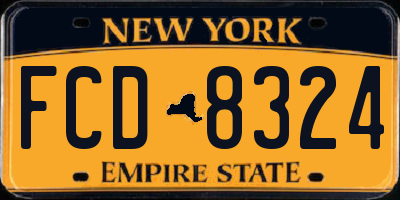 NY license plate FCD8324