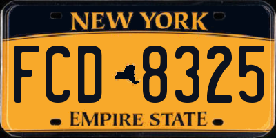 NY license plate FCD8325