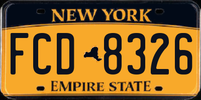 NY license plate FCD8326