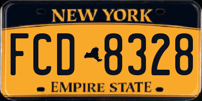 NY license plate FCD8328
