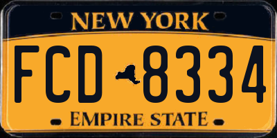 NY license plate FCD8334