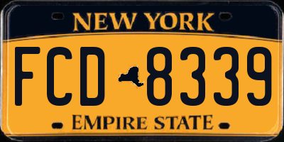NY license plate FCD8339