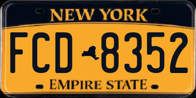 NY license plate FCD8352