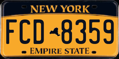 NY license plate FCD8359