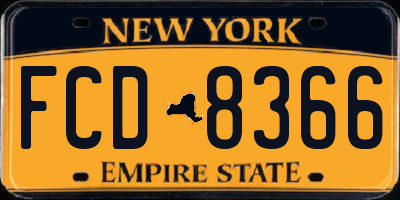 NY license plate FCD8366