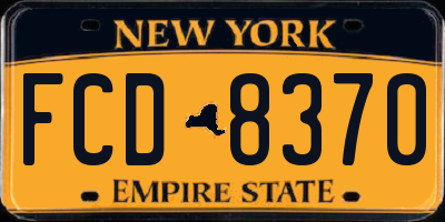 NY license plate FCD8370