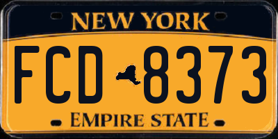 NY license plate FCD8373