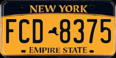NY license plate FCD8375