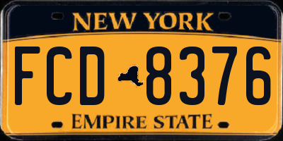 NY license plate FCD8376