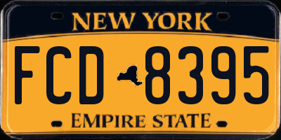 NY license plate FCD8395