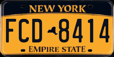 NY license plate FCD8414