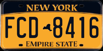 NY license plate FCD8416