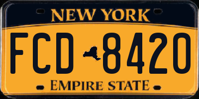 NY license plate FCD8420