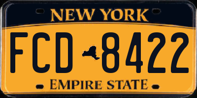 NY license plate FCD8422