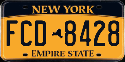 NY license plate FCD8428