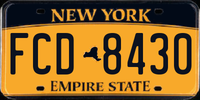 NY license plate FCD8430