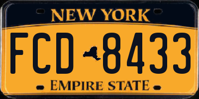 NY license plate FCD8433