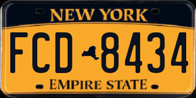 NY license plate FCD8434
