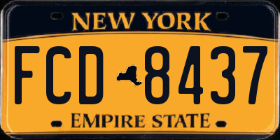 NY license plate FCD8437