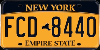 NY license plate FCD8440