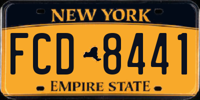 NY license plate FCD8441