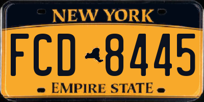 NY license plate FCD8445
