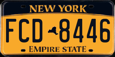 NY license plate FCD8446
