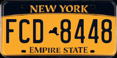 NY license plate FCD8448