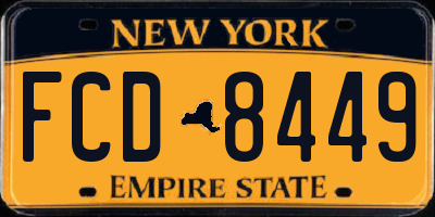 NY license plate FCD8449