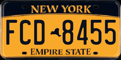 NY license plate FCD8455