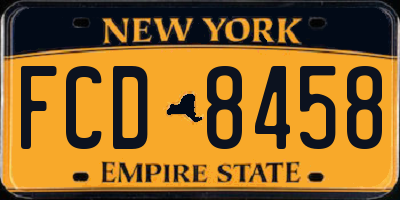 NY license plate FCD8458