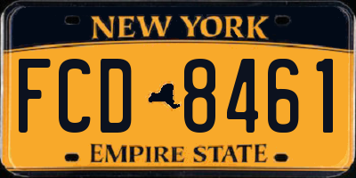 NY license plate FCD8461