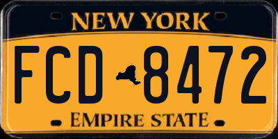 NY license plate FCD8472