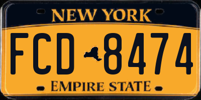 NY license plate FCD8474