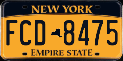 NY license plate FCD8475
