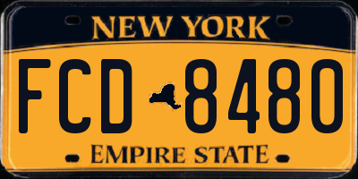 NY license plate FCD8480
