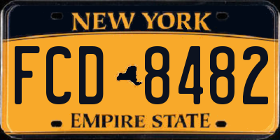 NY license plate FCD8482