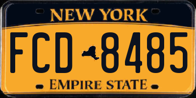 NY license plate FCD8485