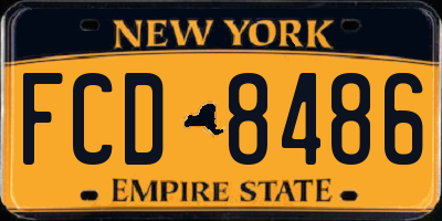 NY license plate FCD8486