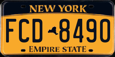 NY license plate FCD8490