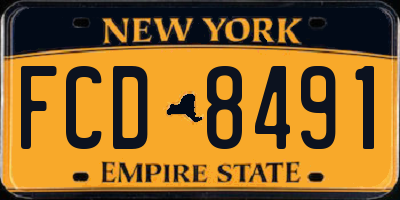 NY license plate FCD8491