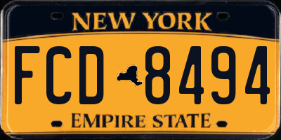 NY license plate FCD8494