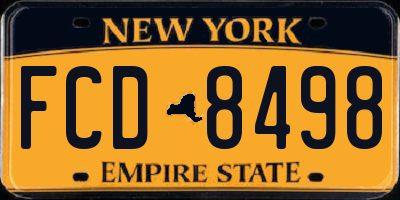 NY license plate FCD8498