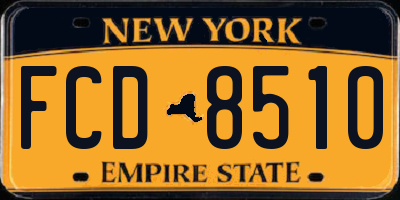 NY license plate FCD8510
